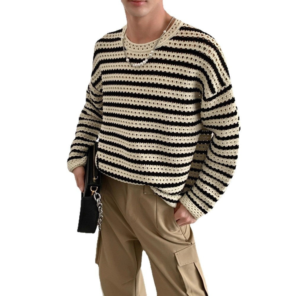 🧥 Men’s High-End Lazy Style Sweater – Long Sleeve Casual Designer Knitwear