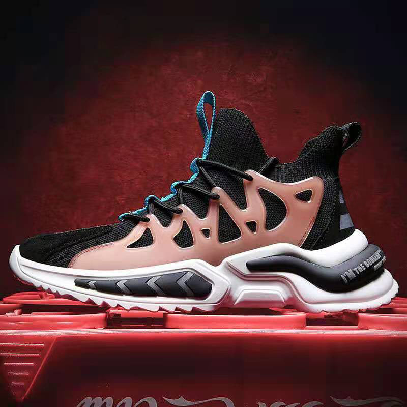 Men’s Fashion Black Sneakers – Non-Slip Gym Running Sports Shoes for Comfort and Performance