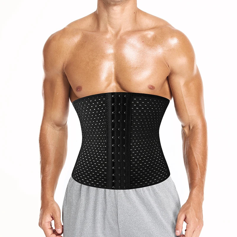 Waist Trainer for Men – Sweat Belt Sauna Trimmer Stomach Wrap, Workout Body Shaper Band, Waist Cincher Corset Belly Strap Shapewear