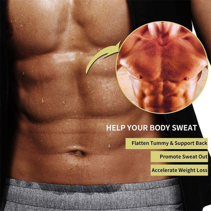 🔥 Men’s Sauna Vest Waist Trainer – Double Belt Body Shaper & Sweat Corset for Fitness and Weight Loss