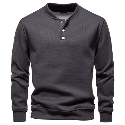 New Fleece-lined Men's Round Neck Sweatshirt