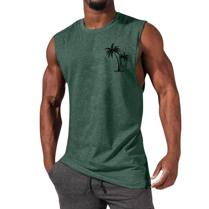 European And American Sleeveless T-shirt Summer Loose Sports Vest Men