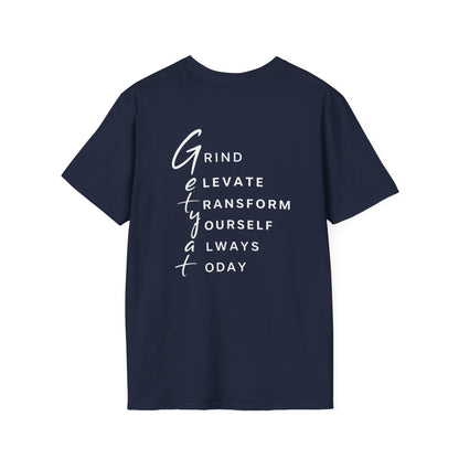 T-Shirt — "Grit" Motivational Graphic Tee (Get Ready: Grind, Elevate, Transform Yourself Always Today)