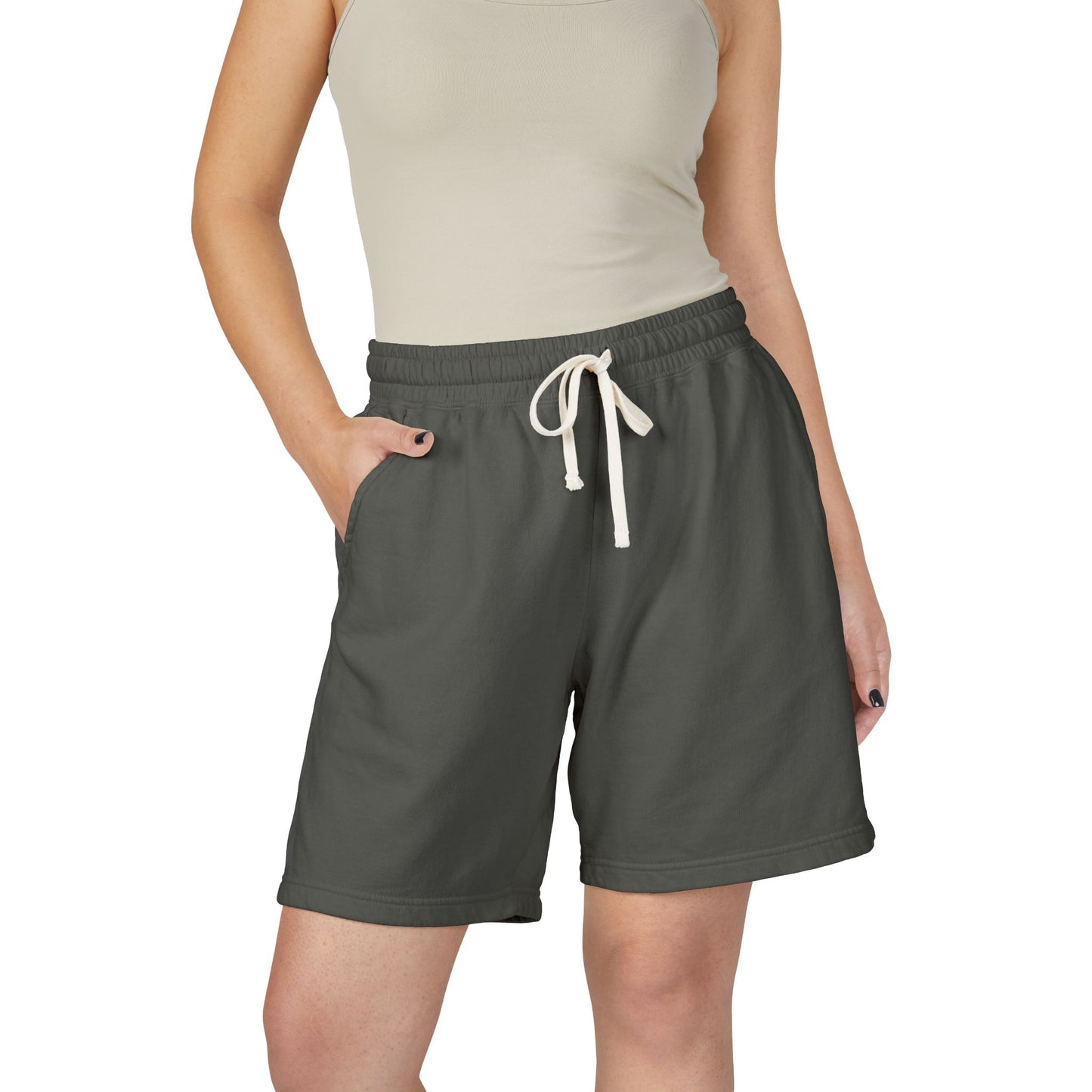 Lightweight Fleece Sweat Shorts — Garment-Dyed Casual Lounge Shorts