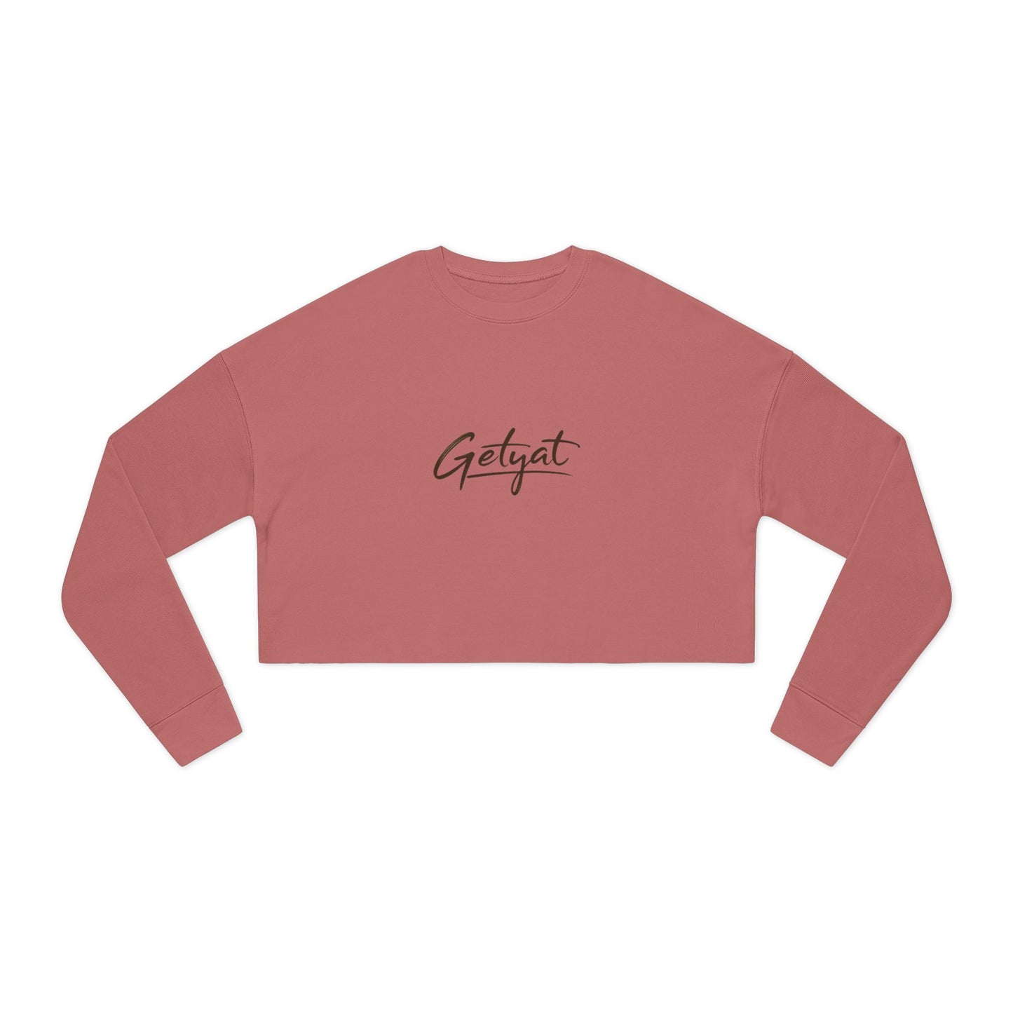 Cropped Sweatshirt — Dusty Rose 'Getvat' Script Crop Top for Women