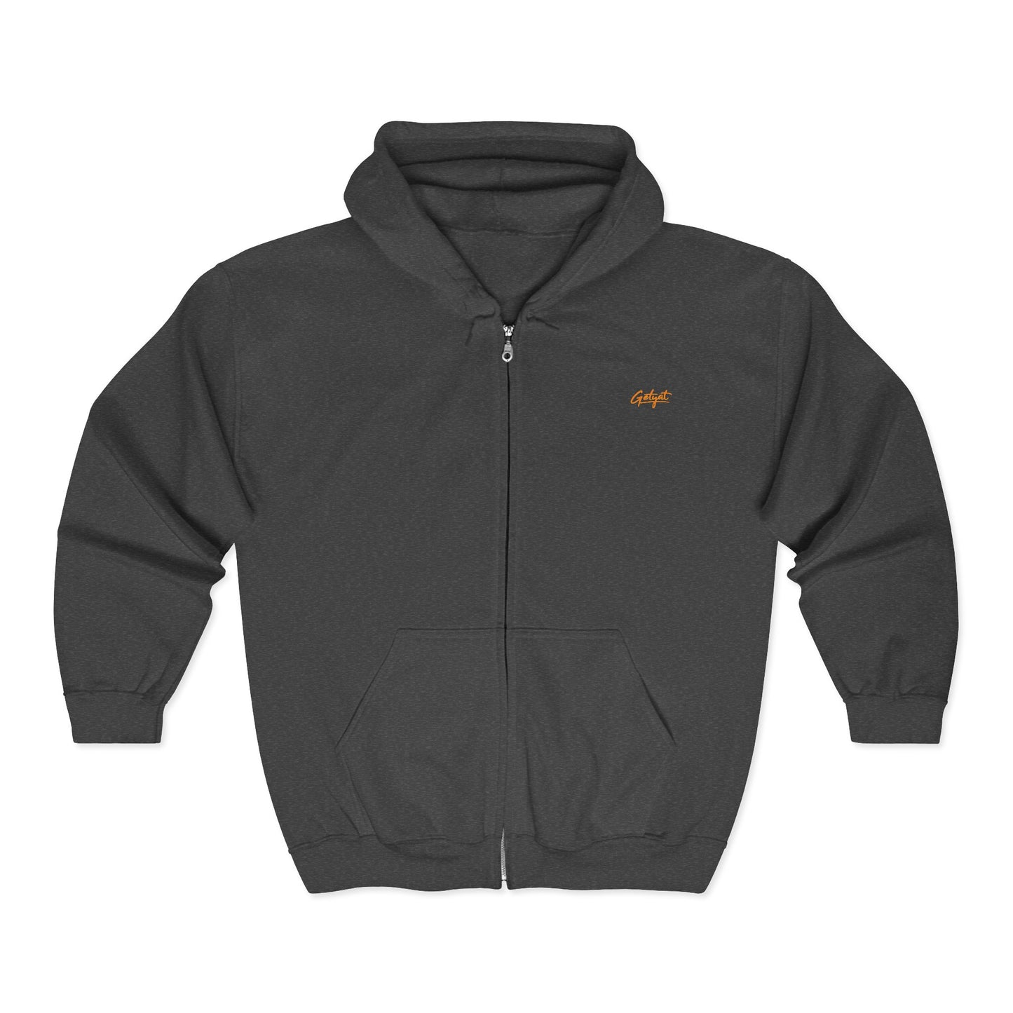 Embroidered Small Script Logo Full-Zip Hoodie – Premium Everyday Zip-Up Sweatshirt