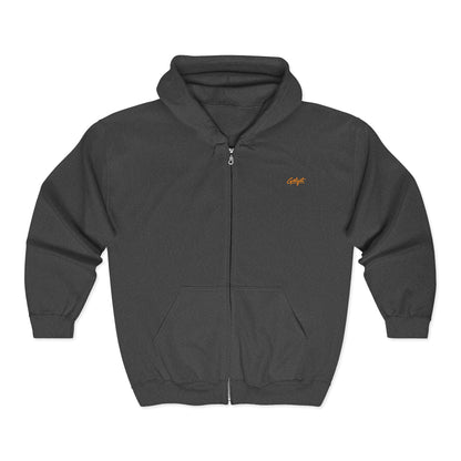 Embroidered Small Script Logo Full-Zip Hoodie – Premium Everyday Zip-Up Sweatshirt
