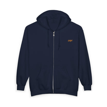 Embroidered Small Script Logo Full-Zip Hoodie – Premium Everyday Zip-Up Sweatshirt