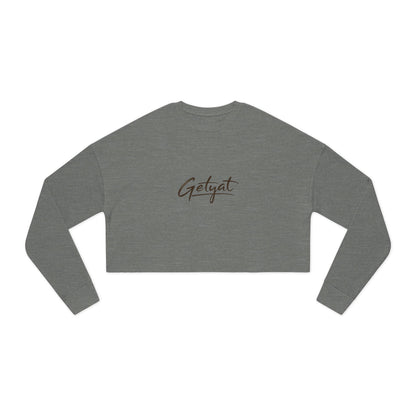 Cropped Sweatshirt — Dusty Rose 'Getvat' Script Crop Top for Women