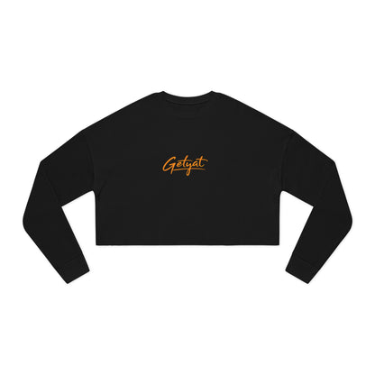 Women’s Cropped Sweatshirt – Dusty Rose Getyat Script Crop Top | Soft Oversized Pullover
