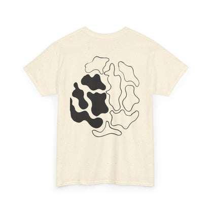 Abstract Brain Illustration T-Shirt — Black & White Neural Art Tee