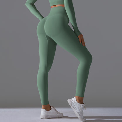 Seamless High-Waisted Yoga Pants – Nude Feel Slim Fit Leggings for Women’s Fitness & Workout