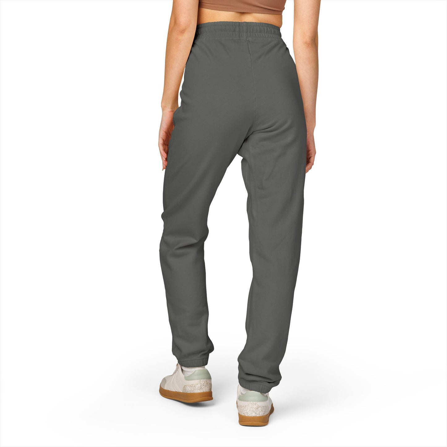 Garment-Dyed Fleece Sweatpants — “Grow Through What You Go Through” Relaxed Joggers