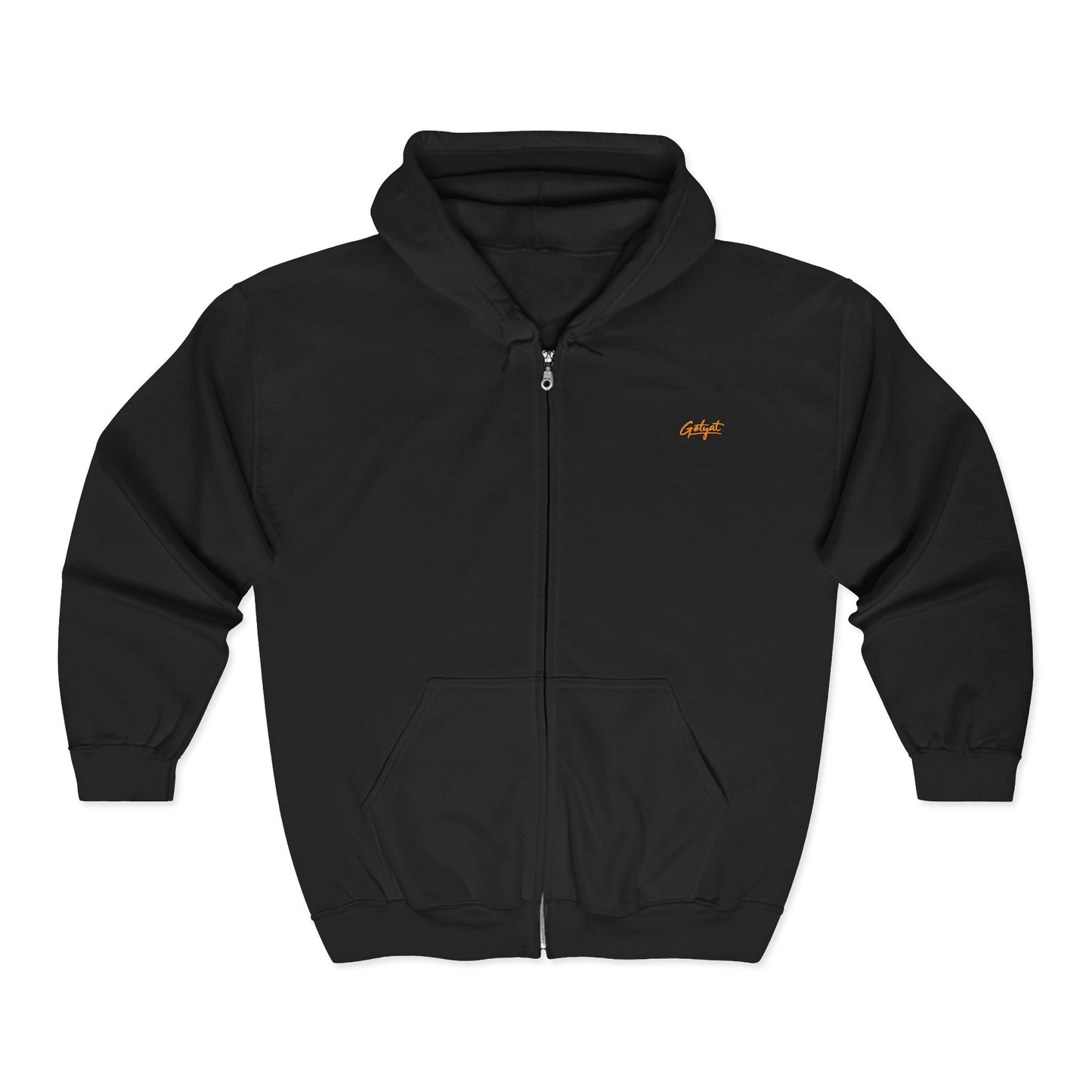 Embroidered Small Script Logo Full-Zip Hoodie – Premium Everyday Zip-Up Sweatshirt