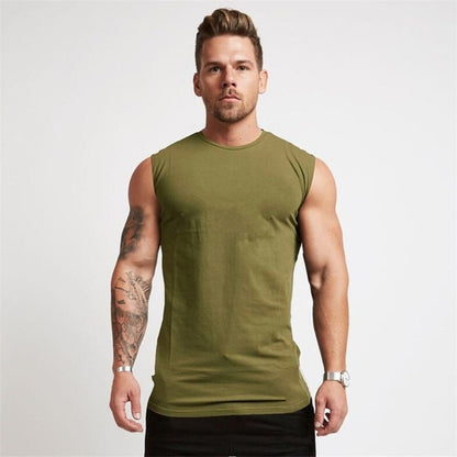 💪 Gym Sleeveless Shirt – Cotton Tank Top for Men Sportswear Vest