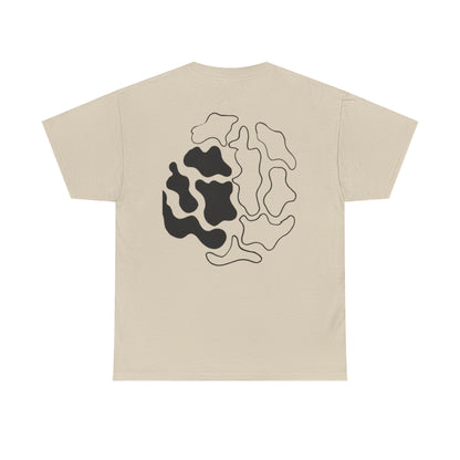 Abstract Brain Illustration T-Shirt — Black & White Neural Art Tee