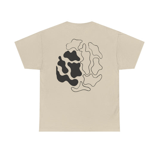 Abstract Brain Illustration T-Shirt — Black & White Neural Art Tee