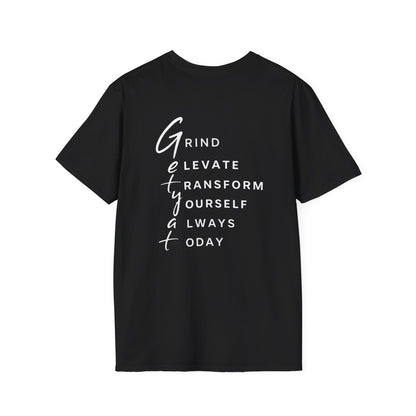 T-Shirt — "Grit" Motivational Graphic Tee (Get Ready: Grind, Elevate, Transform Yourself Always Today)