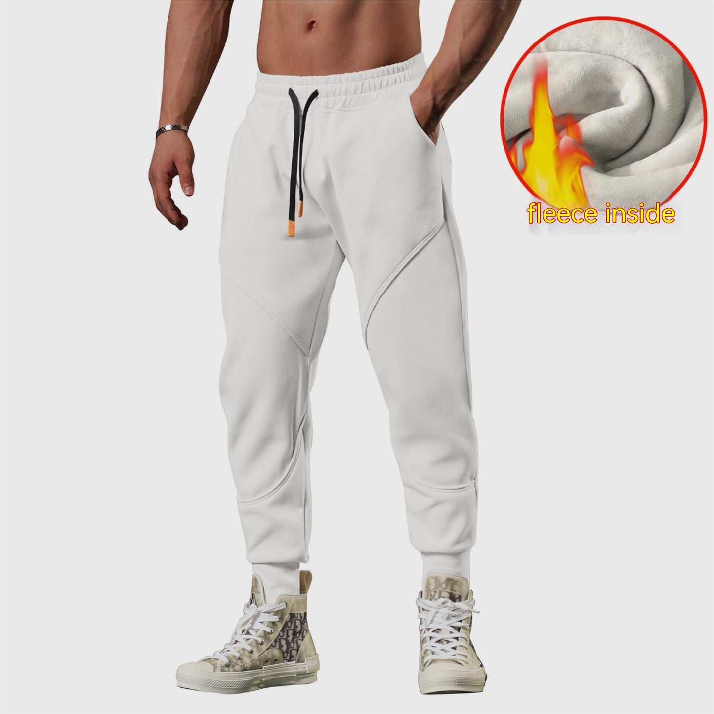 🥶🔥 Men’s Warm Outdoor Track Sweatpants – Loose Tapered Leisure Joggers