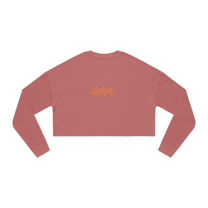 Women’s Cropped Sweatshirt – Dusty Rose Getyat Script Crop Top | Soft Oversized Pullover