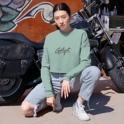 Cropped Sweatshirt — Dusty Rose 'Getyat' Script Crop Top for Women