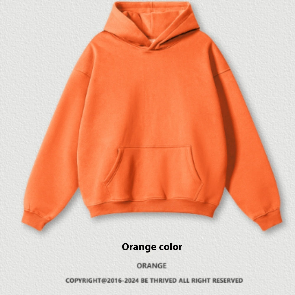 Solid Color Casual Loose Plus Size Thick Hoodie