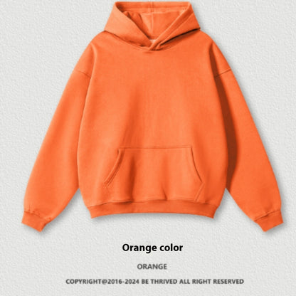Solid Color Casual Loose Plus Size Thick Hoodie