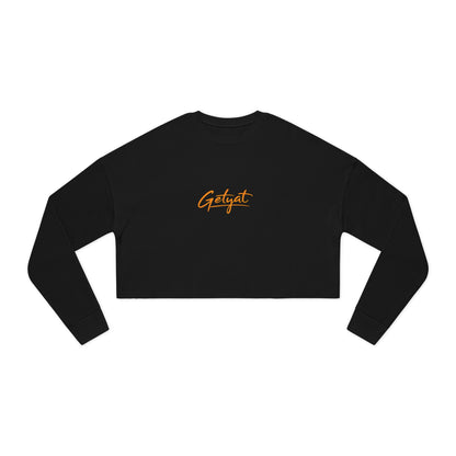 Women’s Cropped Sweatshirt – Dusty Rose “Getyat” Script Crop Top