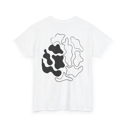 Abstract Brain Illustration T-Shirt — Black & White Neural Art Tee