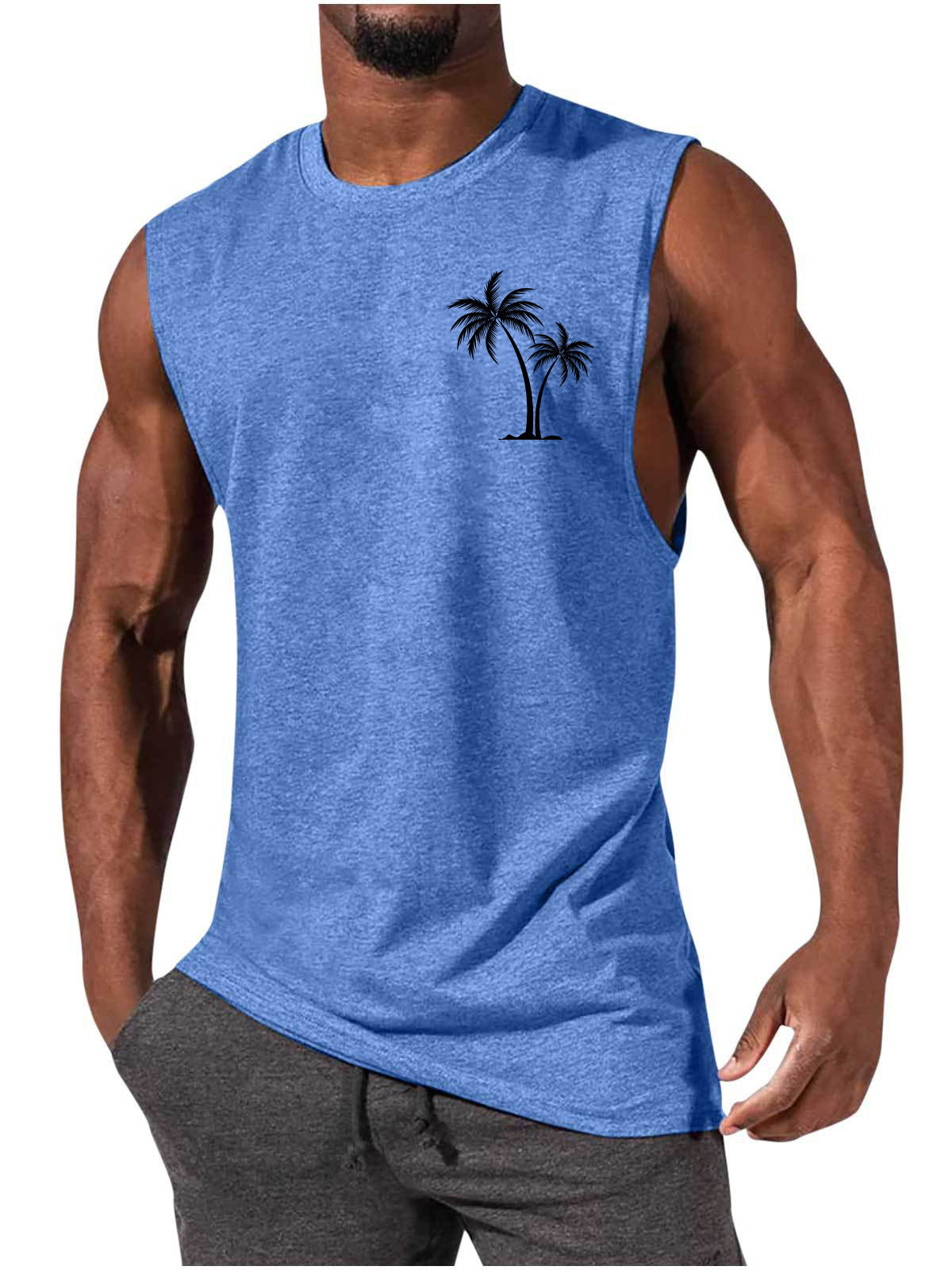 European And American Sleeveless T-shirt Summer Loose Sports Vest Men