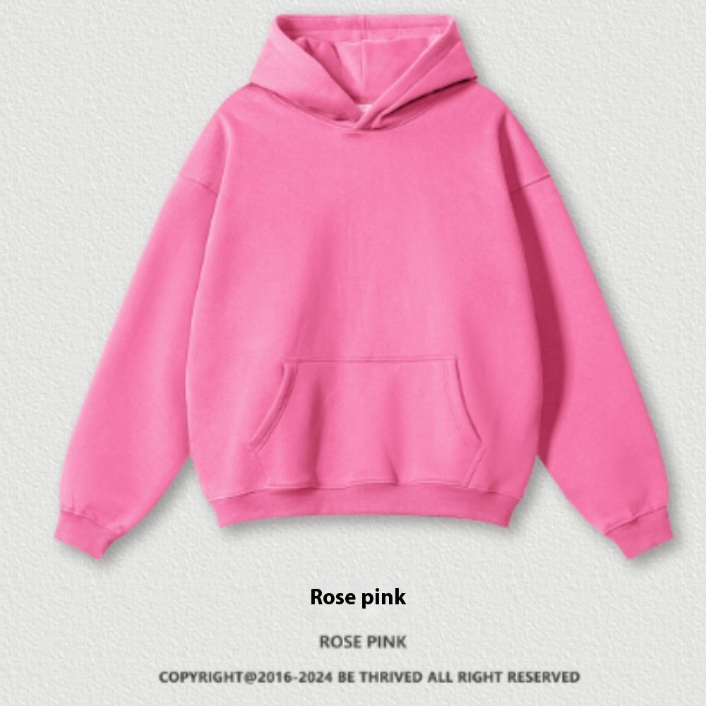 Solid Color Casual Loose Plus Size Thick Hoodie