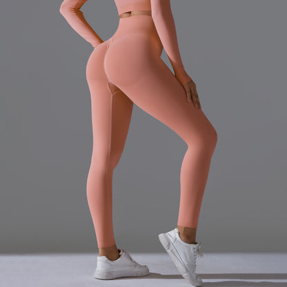 Seamless High-Waisted Yoga Pants – Nude Feel Slim Fit Leggings for Women’s Fitness & Workout