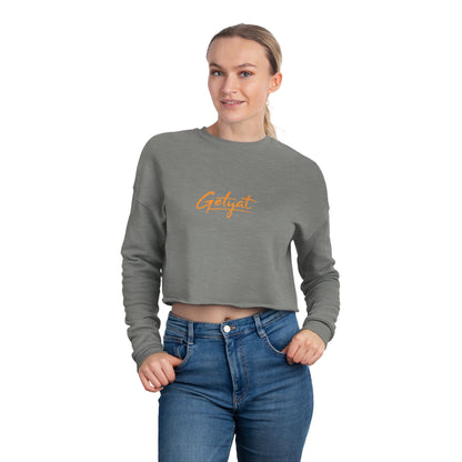 Women’s Cropped Sweatshirt – Dusty Rose Getyat Script Crop Top | Soft Oversized Pullover