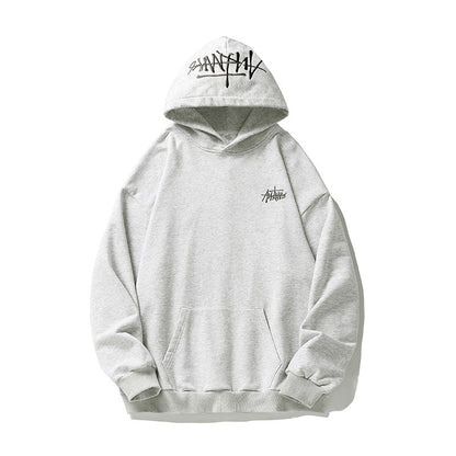 Fashion Hand-painted Letters Embroidered Hoodie Men