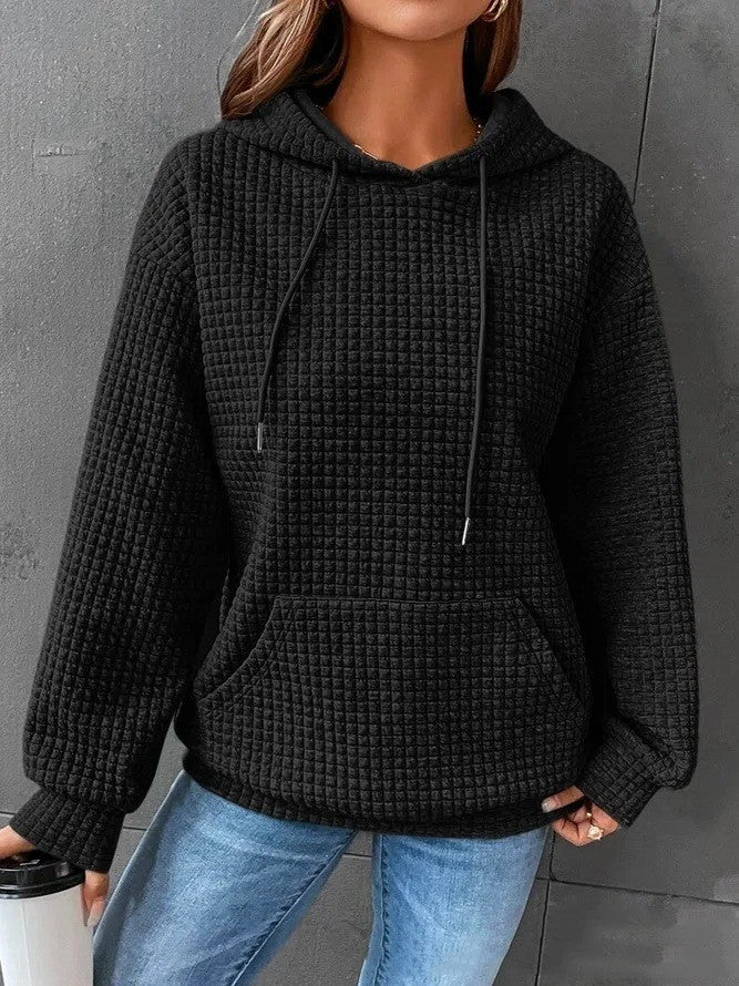 Women's Loose Casual Long-Sleeved Sweater – Solid Color Knit Pullover for Fall & Winter