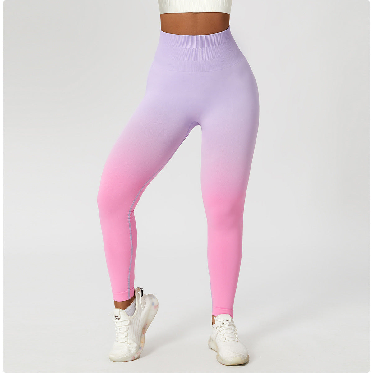 Gradient Fitness High Waist Sportswear Tight Outdoor Pants