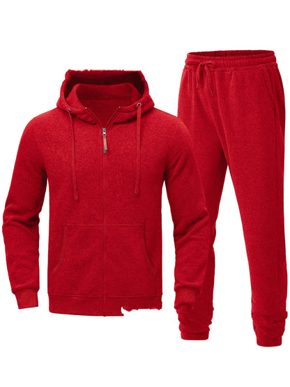 Men's Spring, Autumn And Winter Leisure Pullover Hooded Sweater Set