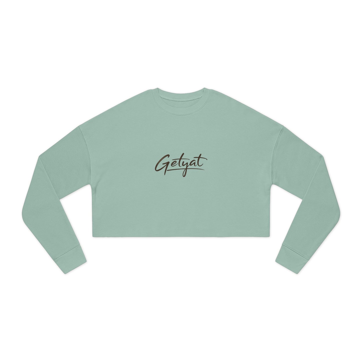 Cropped Sweatshirt — Dusty Rose 'Getvat' Script Crop Top for Women