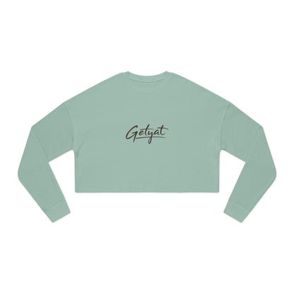 Cropped Sweatshirt — Dusty Rose 'Getvat' Script Crop Top for Women