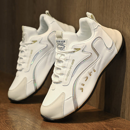 👟 Fashion Colorblock Lace-Up Sneakers for Men – Breathable Low-Top Dad Shoes