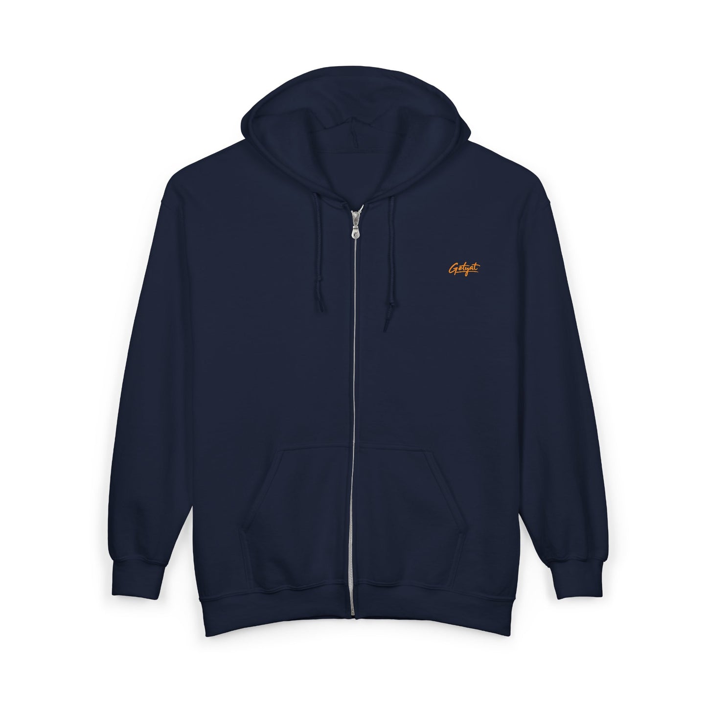 Embroidered Small Script Logo Full-Zip Hoodie