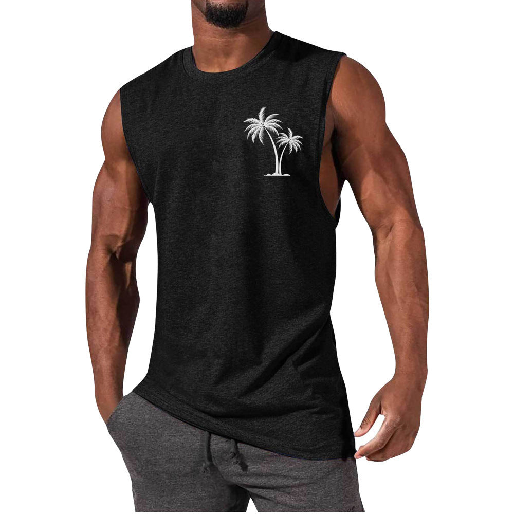 European And American Sleeveless T-shirt Summer Loose Sports Vest Men