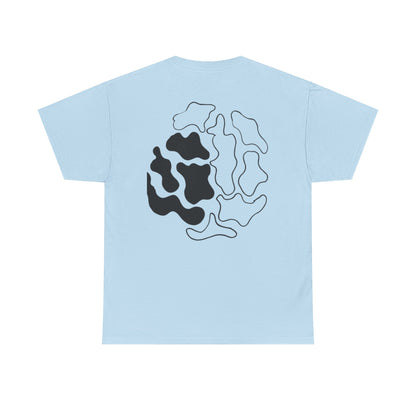 Abstract Brain Illustration T-Shirt — Black & White Neural Art Tee