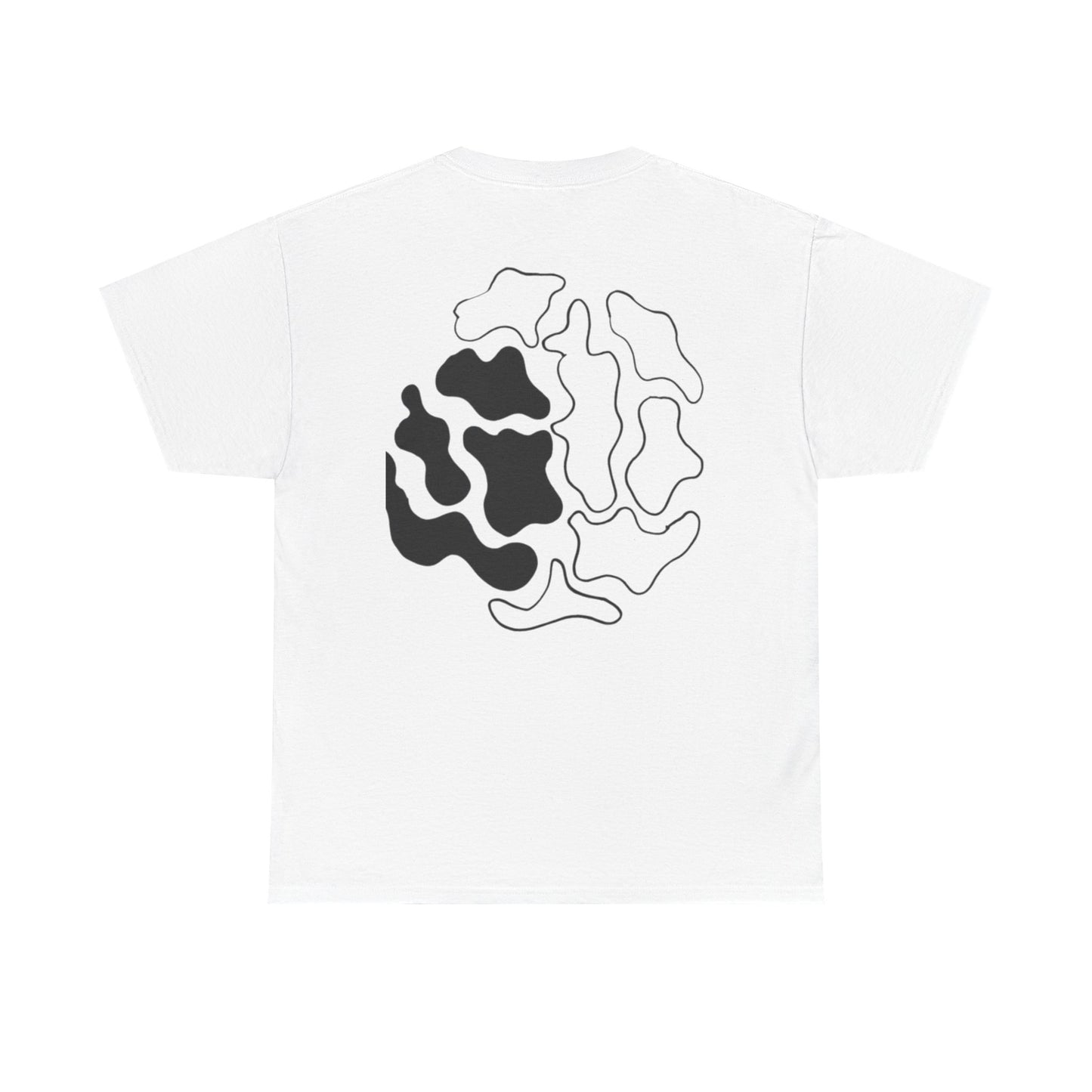 Abstract Brain Illustration T-Shirt — Black & White Neural Art Tee
