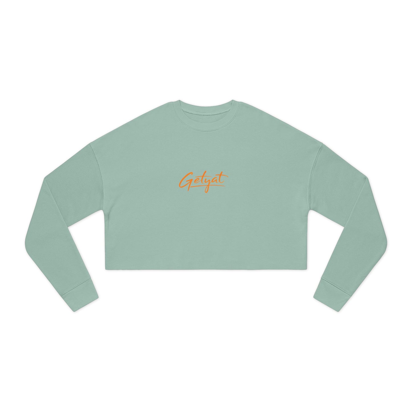 Women’s Cropped Sweatshirt – Dusty Rose Getyat Script Crop Top | Soft Oversized Pullover