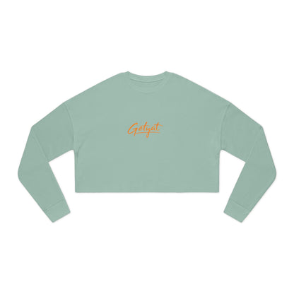 Women’s Cropped Sweatshirt – Dusty Rose Getyat Script Crop Top | Soft Oversized Pullover