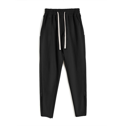 Slim Fit Leg Opening Zipper Ankle Banded Pants