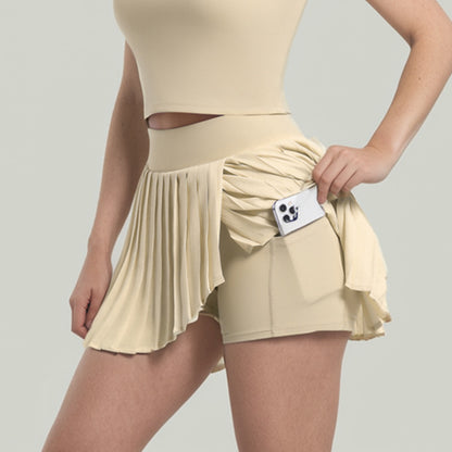Women’s Pleated Tennis Skirt – Nude Feel Athletic Skort for Running, Fitness, Golf & Outdoor Leisure