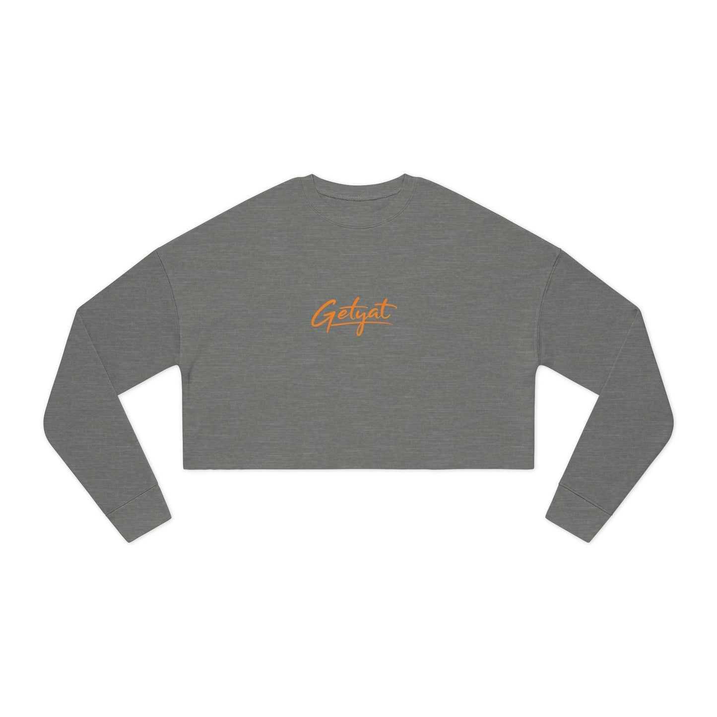 Women’s Cropped Sweatshirt – Dusty Rose Getyat Script Crop Top | Soft Oversized Pullover