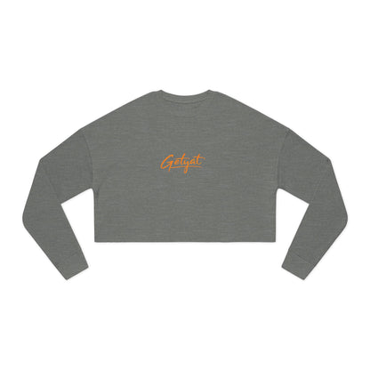 Women’s Cropped Sweatshirt – Dusty Rose Getyat Script Crop Top | Soft Oversized Pullover